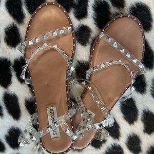 Steve Madden Studded sandals clear EUC